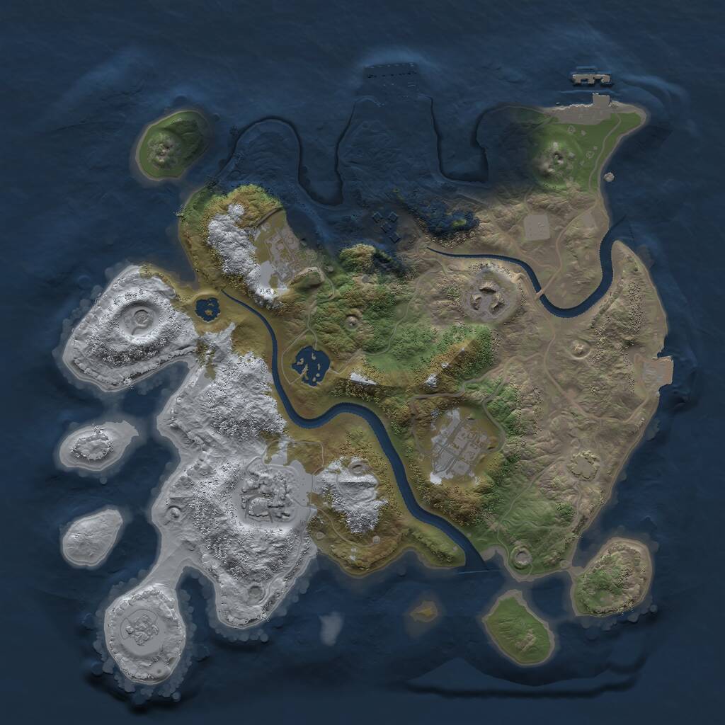 Rust Map: Procedural Map, Size: 3000, Seed: 10796, 12 Monuments