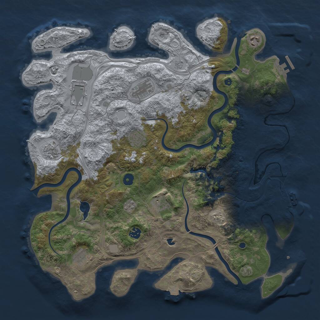 Rust Map: Procedural Map, Size: 4250, Seed: 312432563, 15 Monuments