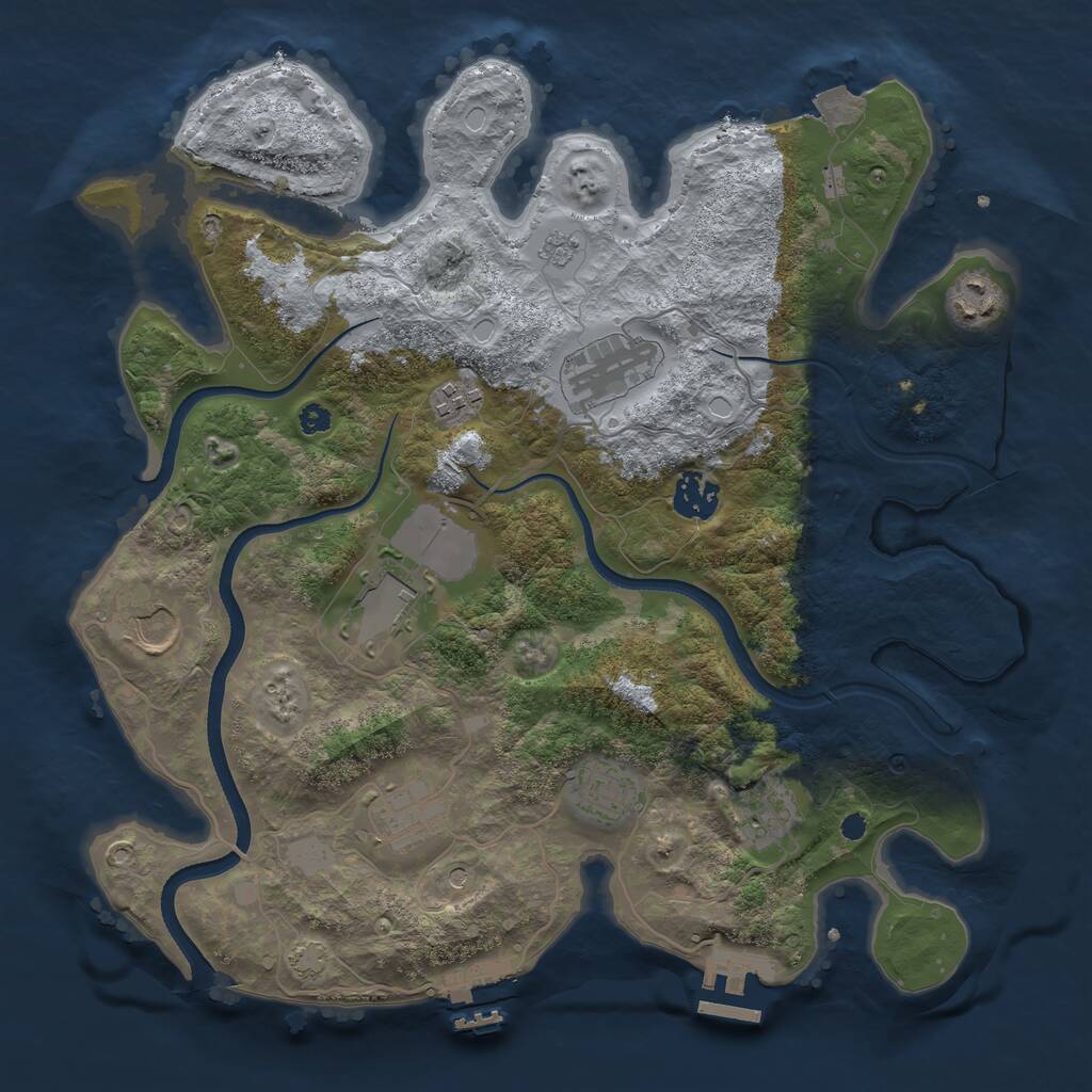 Rust Map: Procedural Map, Size: 3500, Seed: 1429258977, 15 Monuments