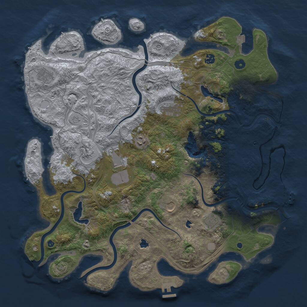 Rust Map: Procedural Map, Size: 4500, Seed: 19860428, 15 Monuments