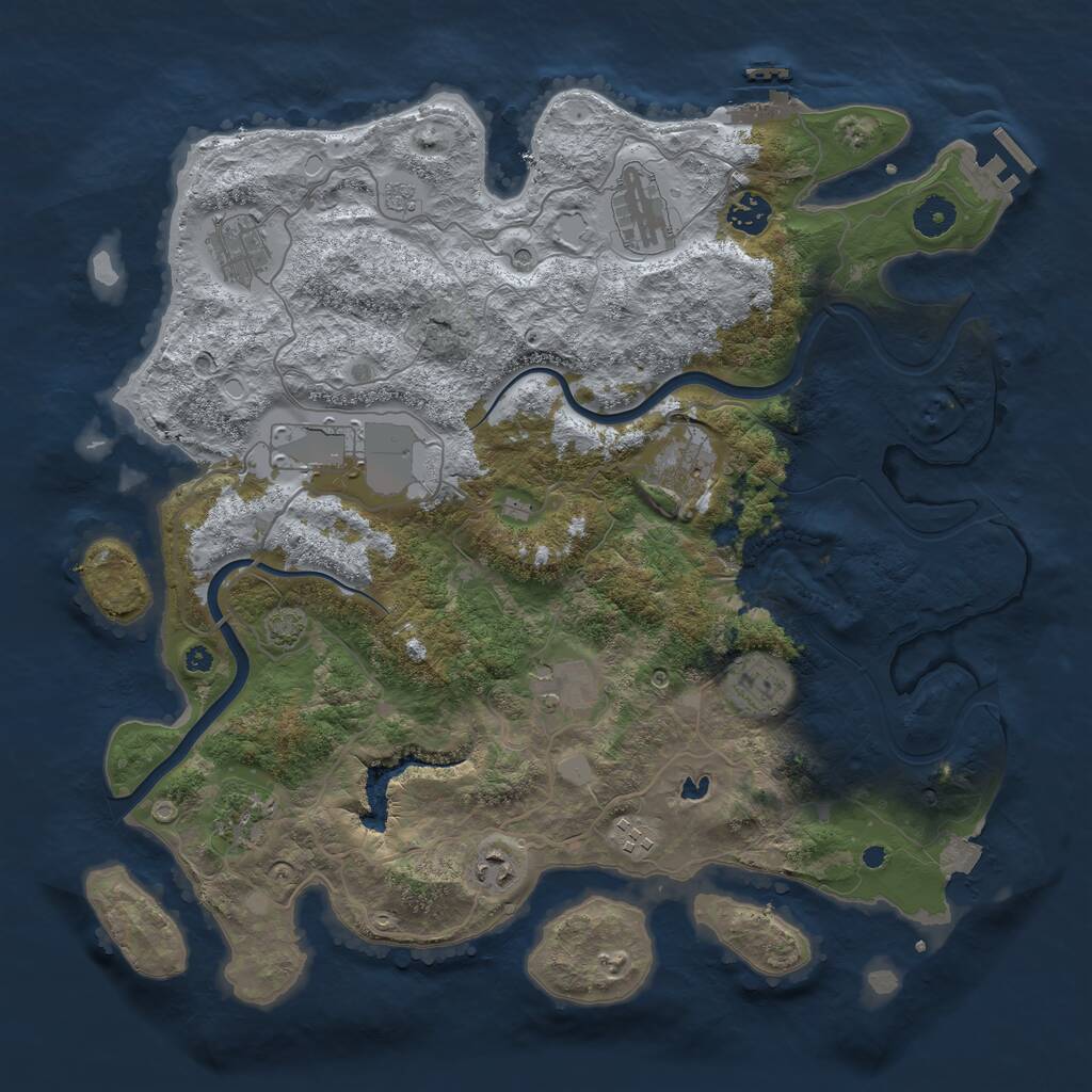 Rust Map: Procedural Map, Size: 4000, Seed: 1628176044, 16 Monuments