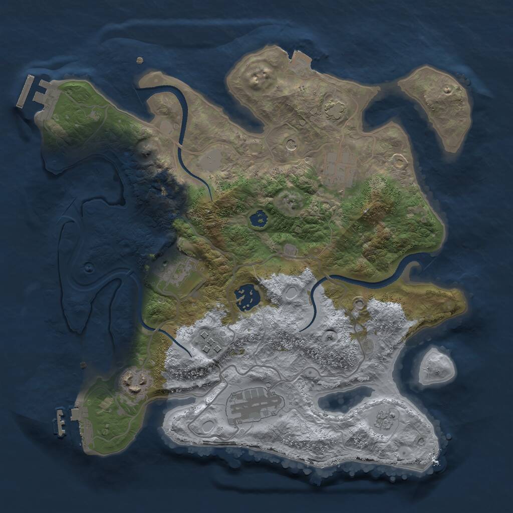 Rust Map: Procedural Map, Size: 3000, Seed: 1672192896, 12 Monuments