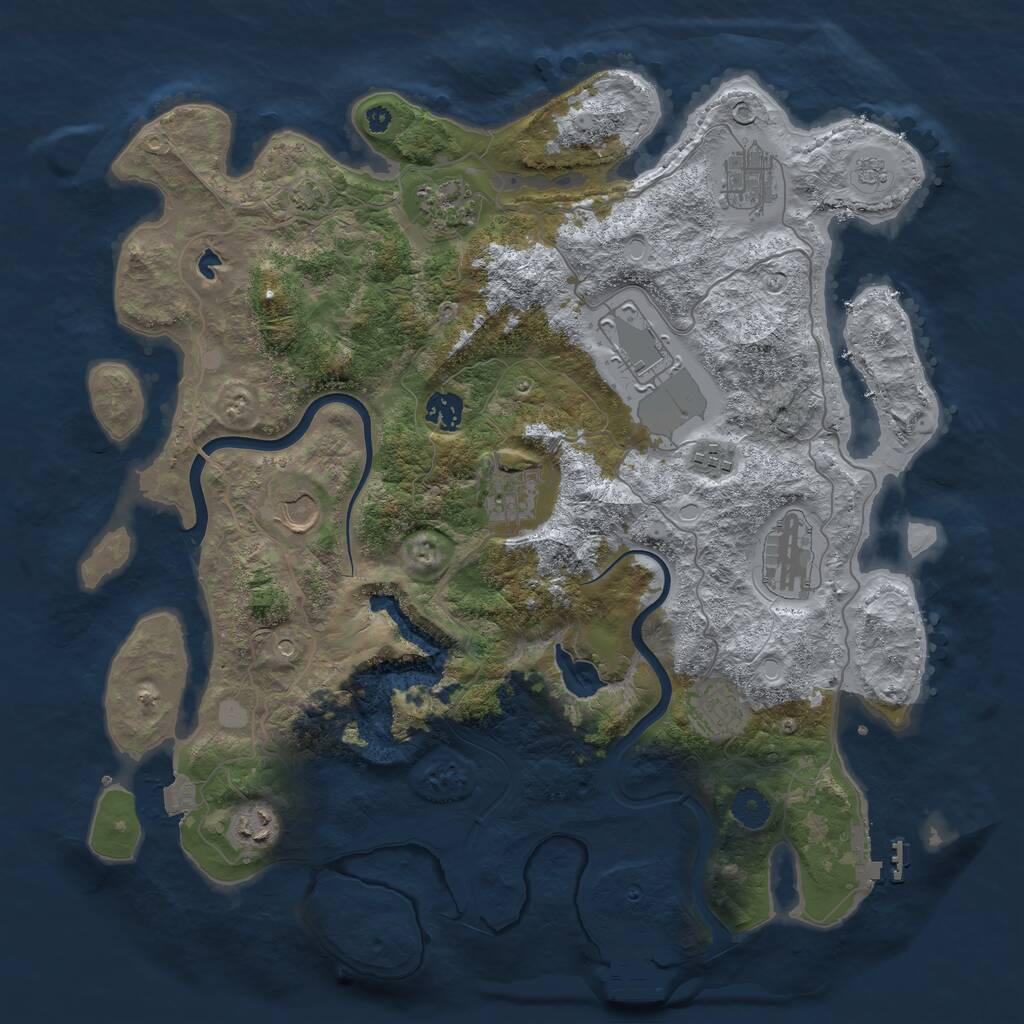 Rust Map: Procedural Map, Size: 4000, Seed: 204414908, 16 Monuments