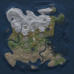 Thumbnail Rust Map: Procedural Map, Size: 3500, Seed: 1181424479, 14 Monuments