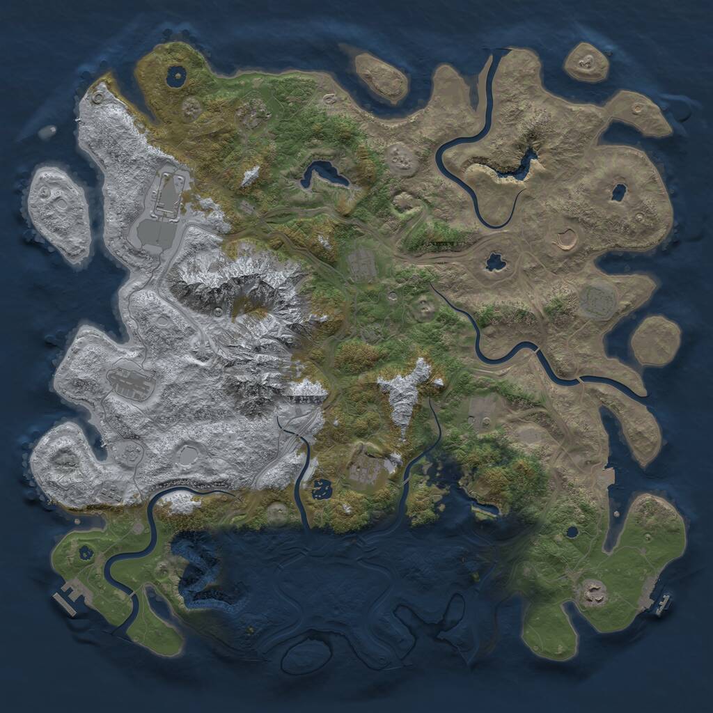 Rust Map: Procedural Map, Size: 5000, Seed: 907377226, 17 Monuments