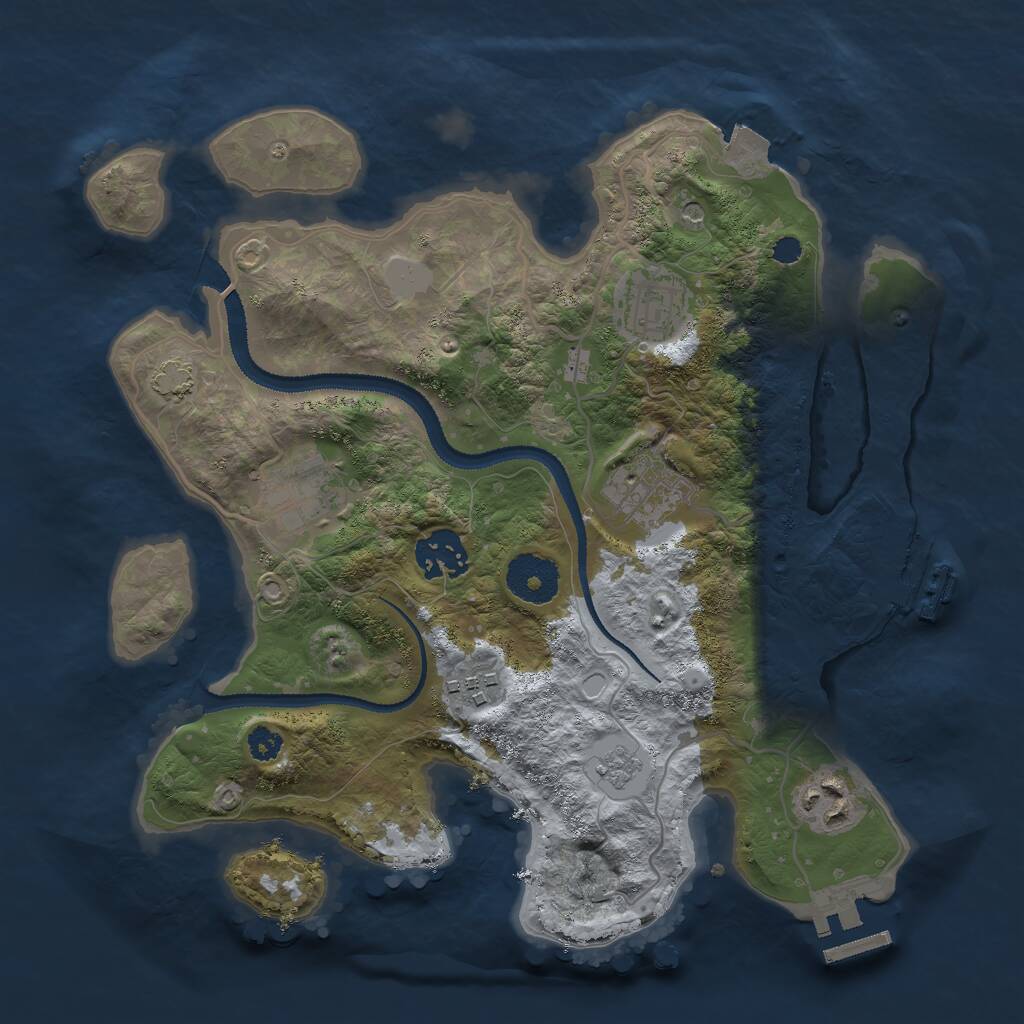Rust Map: Procedural Map, Size: 3000, Seed: 1804082334, 12 Monuments