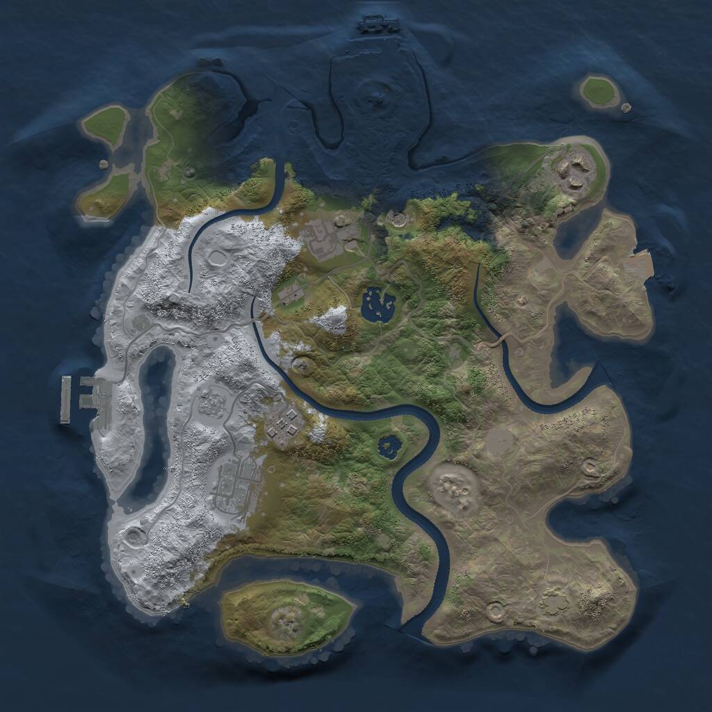 Rust Map: Procedural Map, Size: 3000, Seed: 157839, 11 Monuments