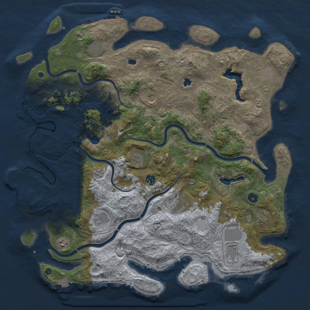 Rust Map: Procedural Map, Size: 4800, Seed: 456567835, 17 Monuments