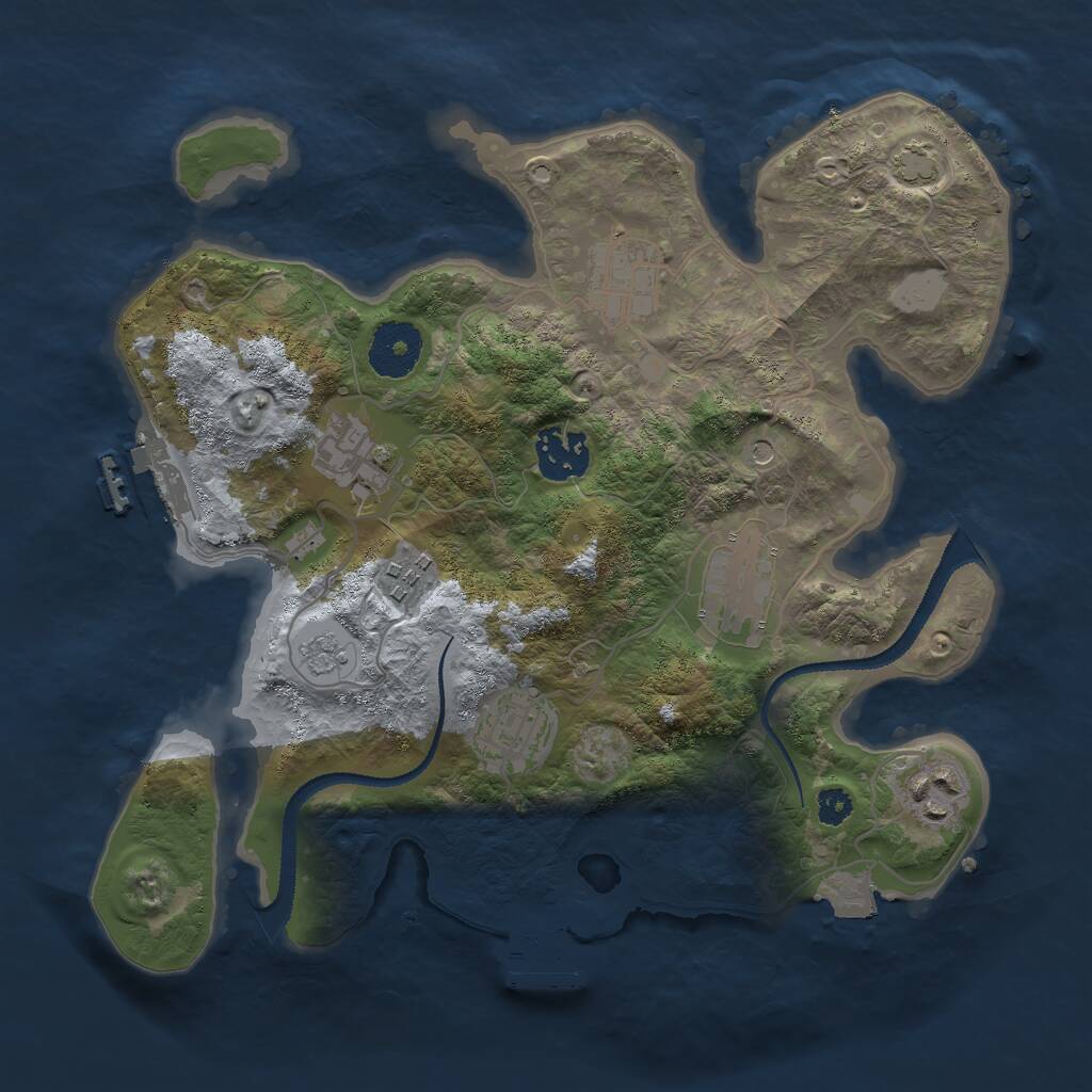 Rust Map: Procedural Map, Size: 3000, Seed: 884437108, 13 Monuments