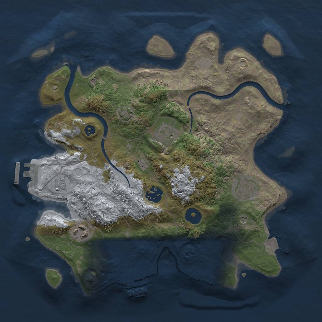 Rust Map: Procedural Map, Size: 3000, Seed: 1484123761, 10 Monuments