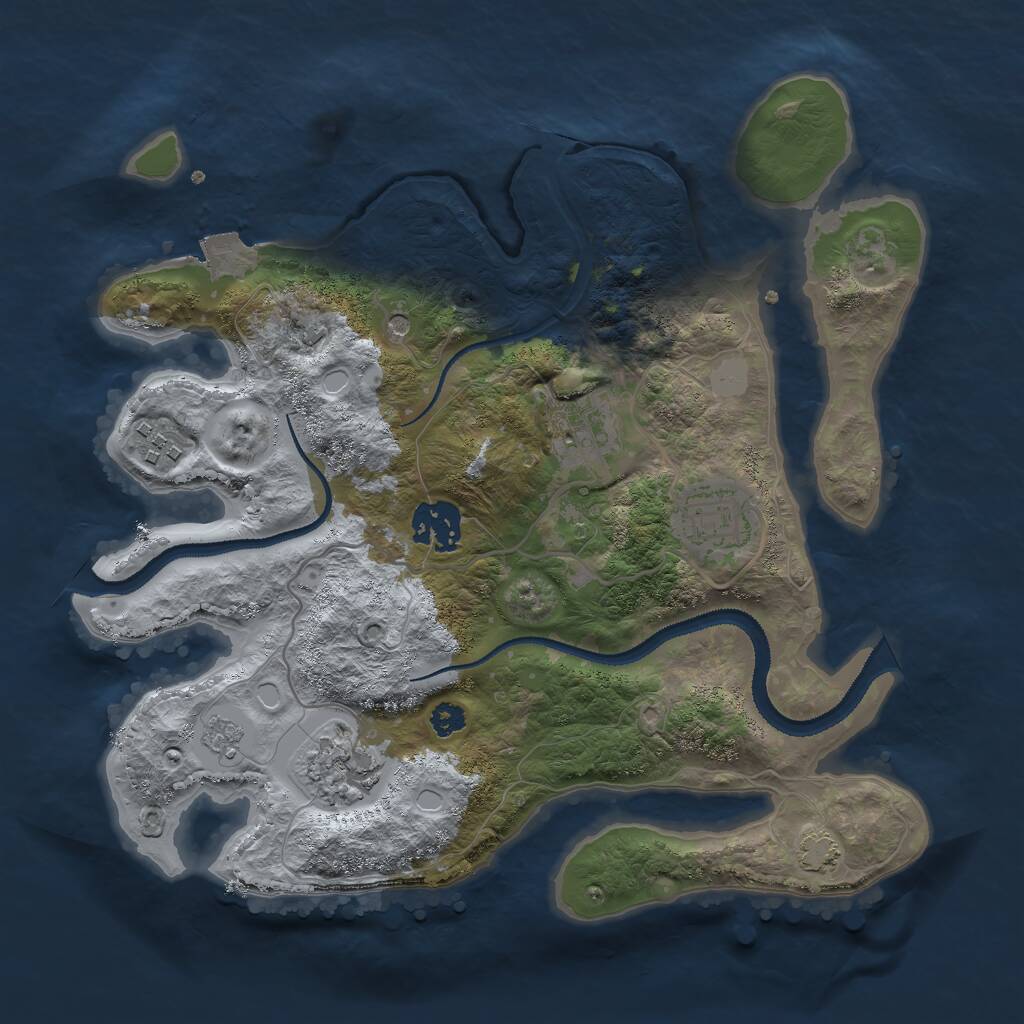 Rust Map: Procedural Map, Size: 3000, Seed: 9755, 9 Monuments