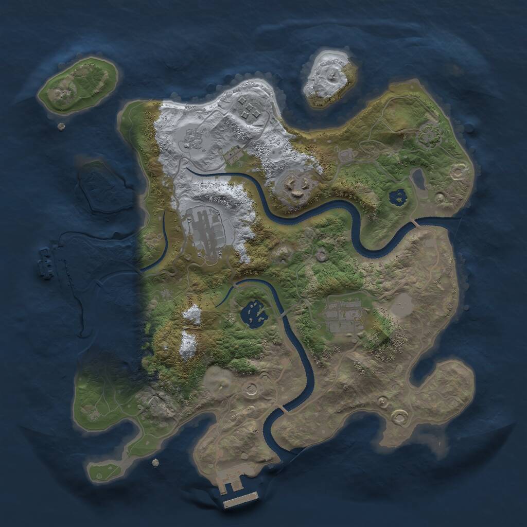 Rust Map: Procedural Map, Size: 3000, Seed: 849906610, 11 Monuments