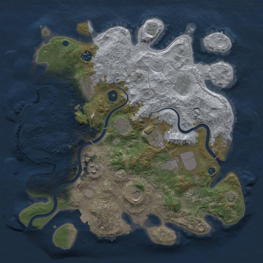 Rust Map: Procedural Map, Size: 3700, Seed: 189192275, 15 Monuments