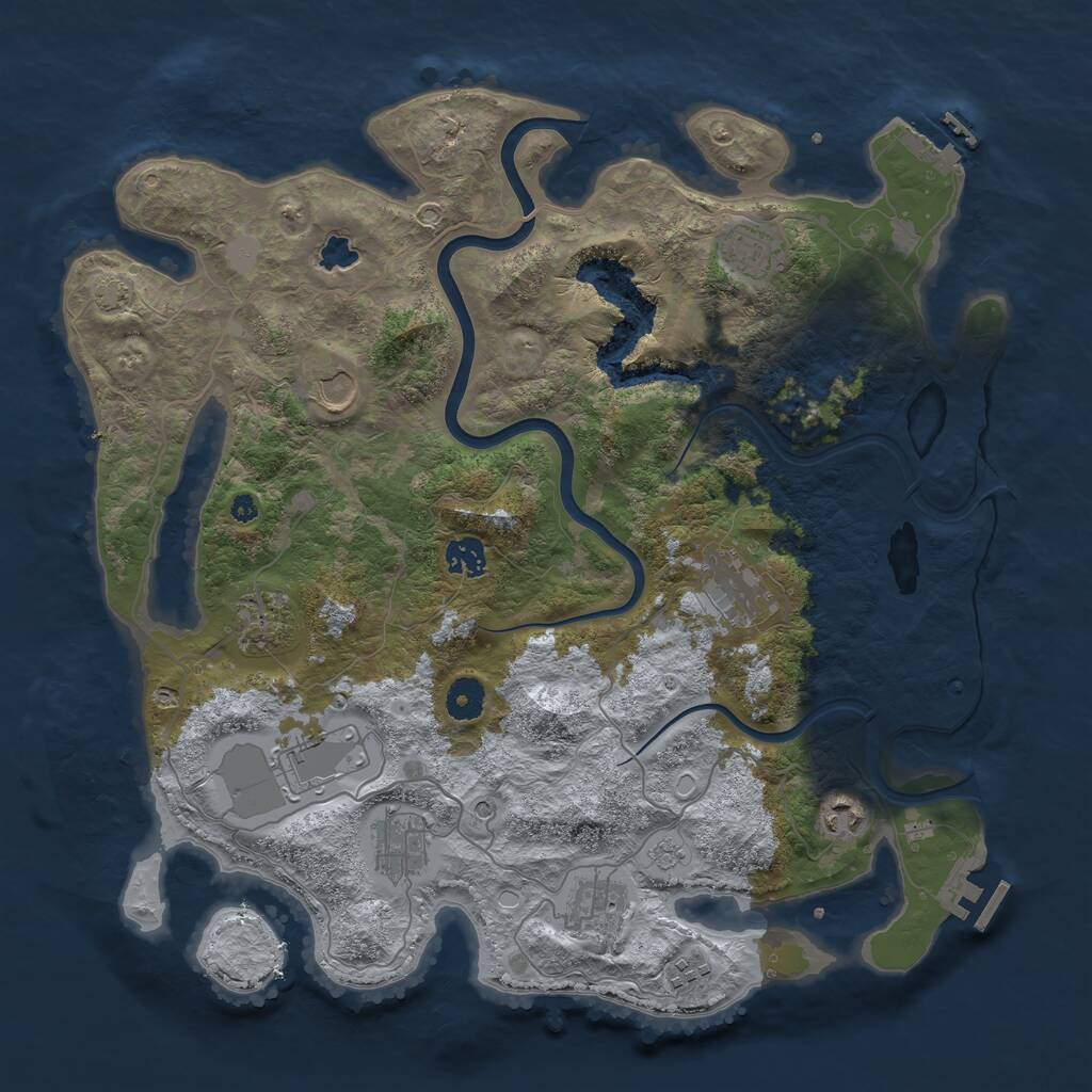 Rust Map: Procedural Map, Size: 4000, Seed: 2020096056, 16 Monuments