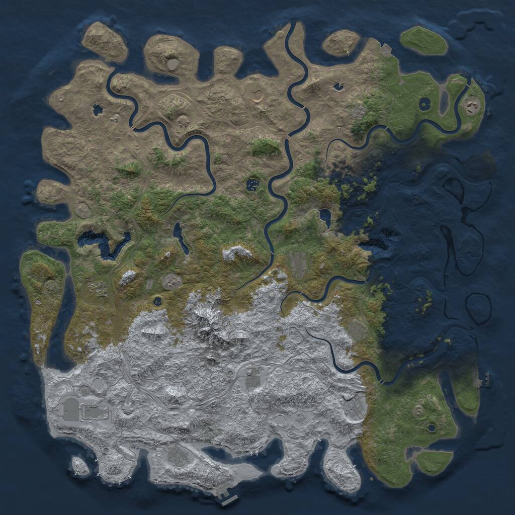 Rust Map: Procedural Map, Size: 6000, Seed: 2020096056, 17 Monuments