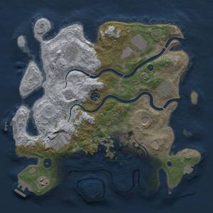 Thumbnail Rust Map: Procedural Map, Size: 3500, Seed: 808616679, 16 Monuments