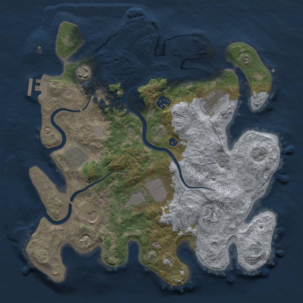 Rust Map: Procedural Map, Size: 3500, Seed: 940711, 14 Monuments