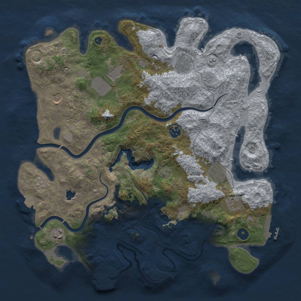 Rust Map: Procedural Map, Size: 4000, Seed: 13901471, 14 Monuments