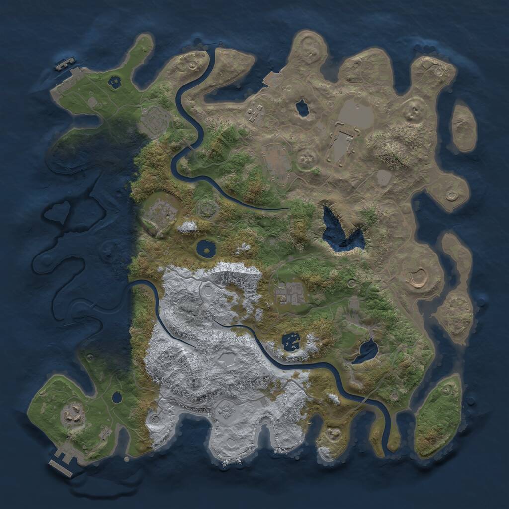 Rust Map: Procedural Map, Size: 4000, Seed: 895769889, 15 Monuments