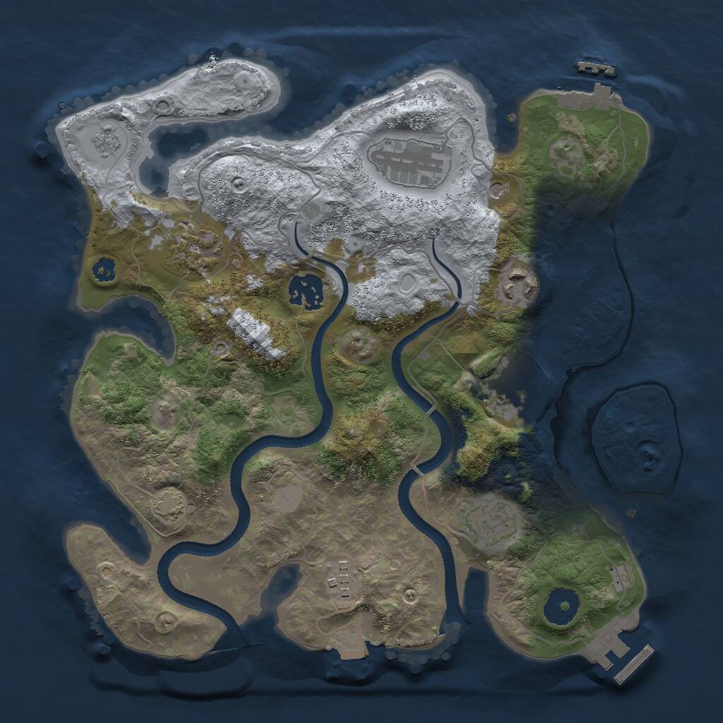 Rust Map: Procedural Map, Size: 3000, Seed: 12367, 13 Monuments
