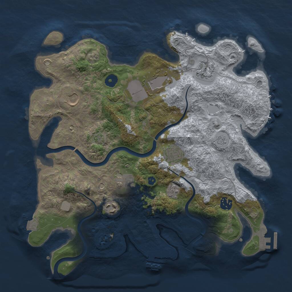 Rust Map: Procedural Map, Size: 3500, Seed: 2022258692, 14 Monuments