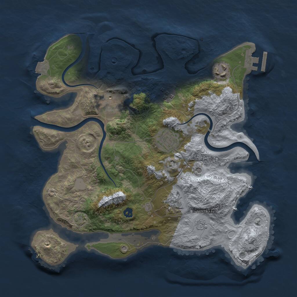 Rust Map: Procedural Map, Size: 3000, Seed: 2315474, 10 Monuments