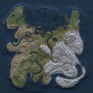 Thumbnail Rust Map: Procedural Map, Size: 3250, Seed: 1026583673, 12 Monuments