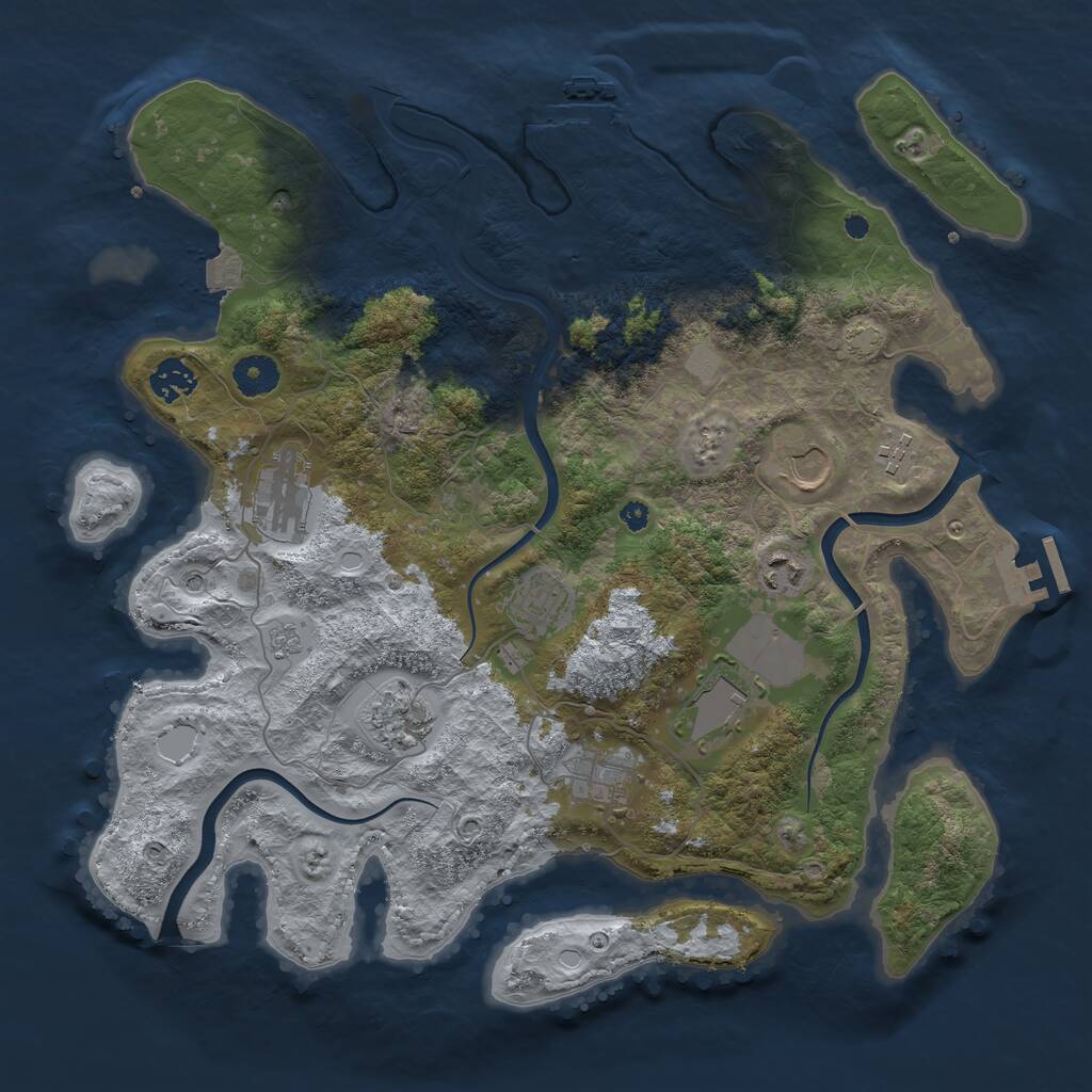 Rust Map: Procedural Map, Size: 3800, Seed: 1112379063, 15 Monuments