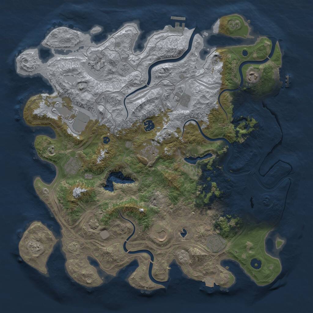 Rust Map: Procedural Map, Size: 4300, Seed: 215546740, 16 Monuments