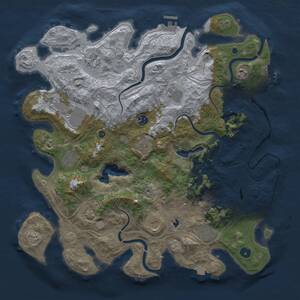 Thumbnail Rust Map: Procedural Map, Size: 4300, Seed: 215546740, 16 Monuments
