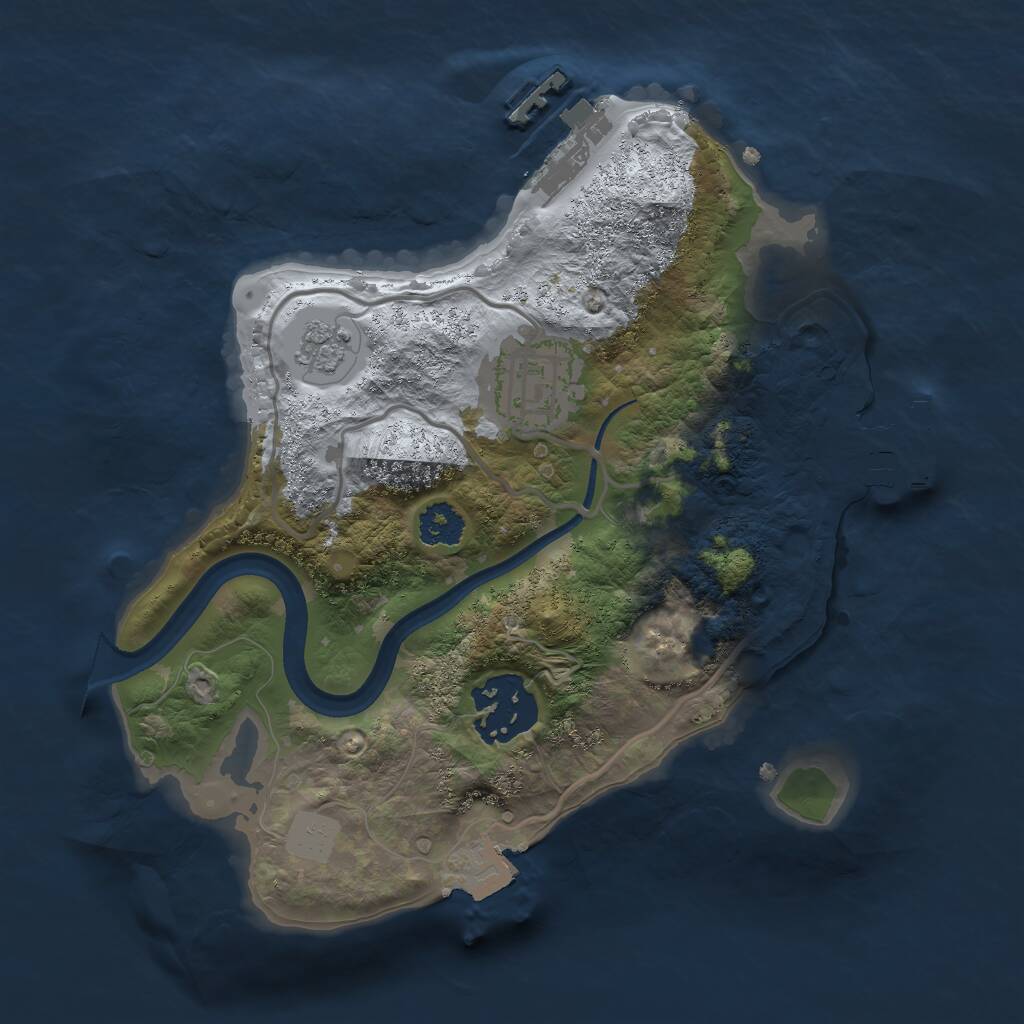 Rust Map: Procedural Map, Size: 2300, Seed: 1611335686, 6 Monuments