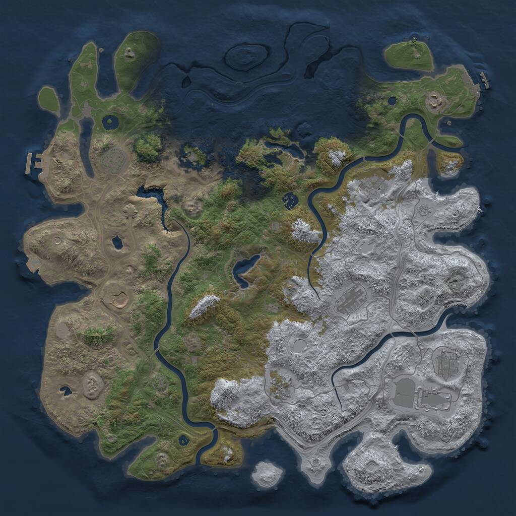 Rust Map: Procedural Map, Size: 4800, Seed: 1822029787, 17 Monuments