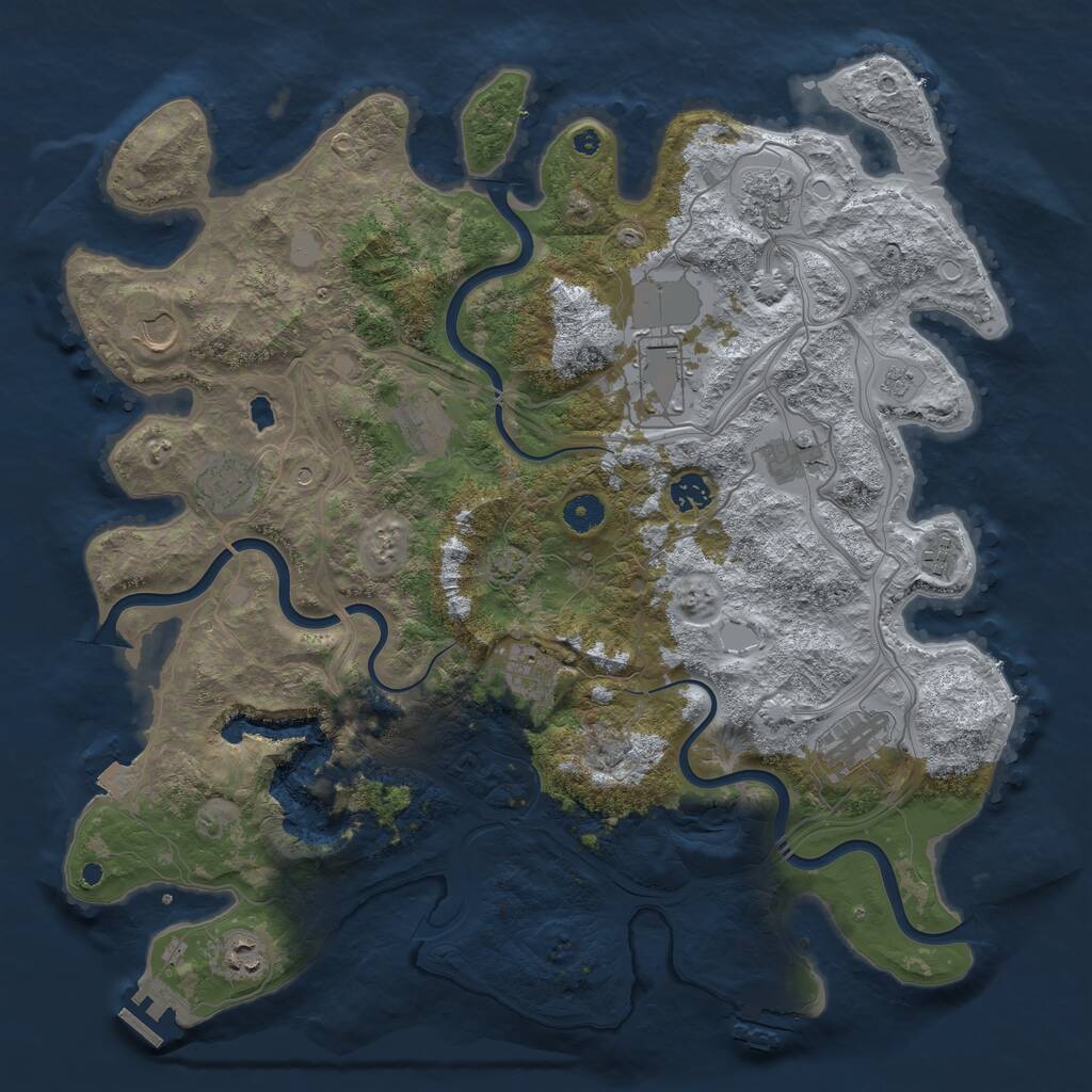 Rust Map: Procedural Map, Size: 4250, Seed: 2434754, 17 Monuments