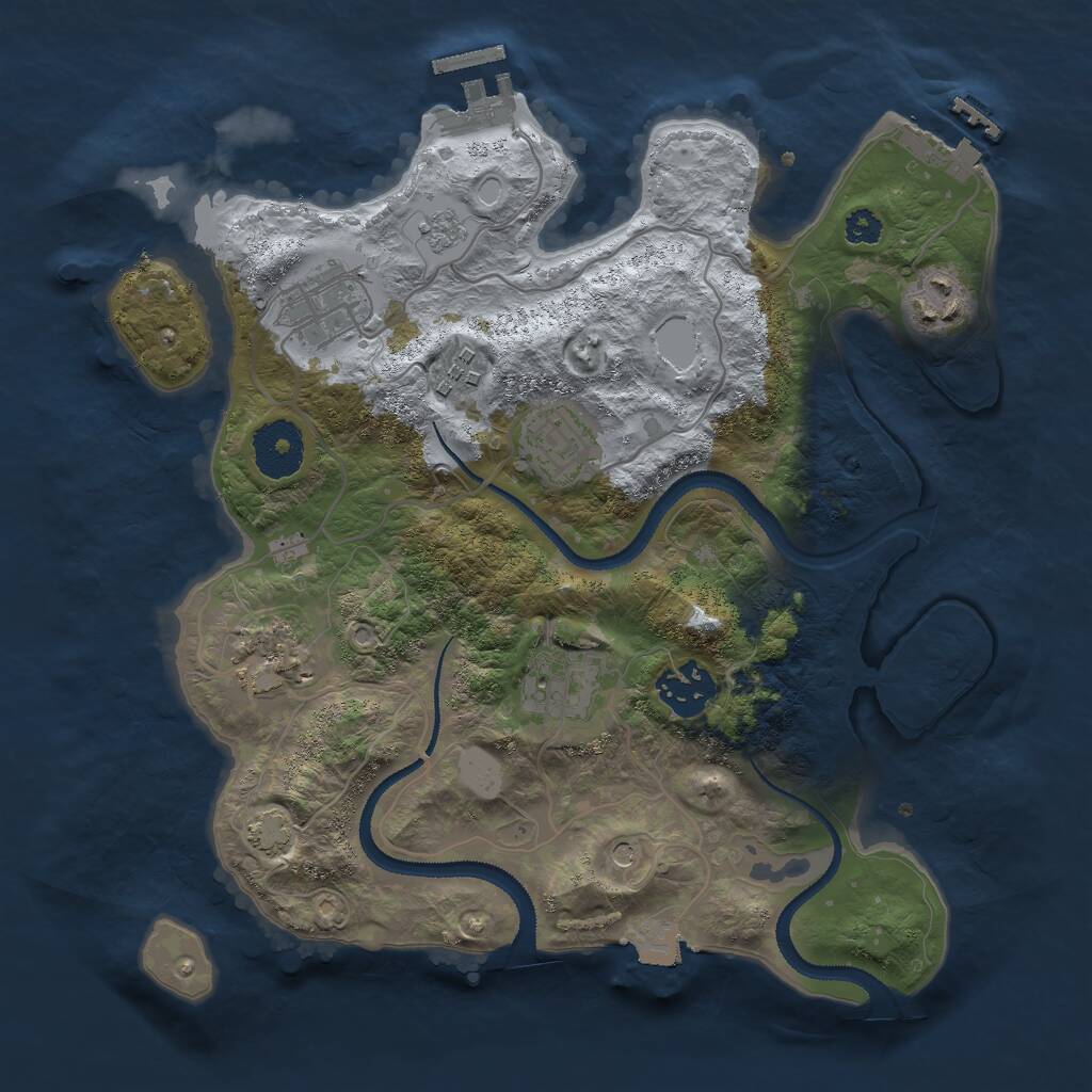 Rust Map: Procedural Map, Size: 3000, Seed: 923210419, 13 Monuments