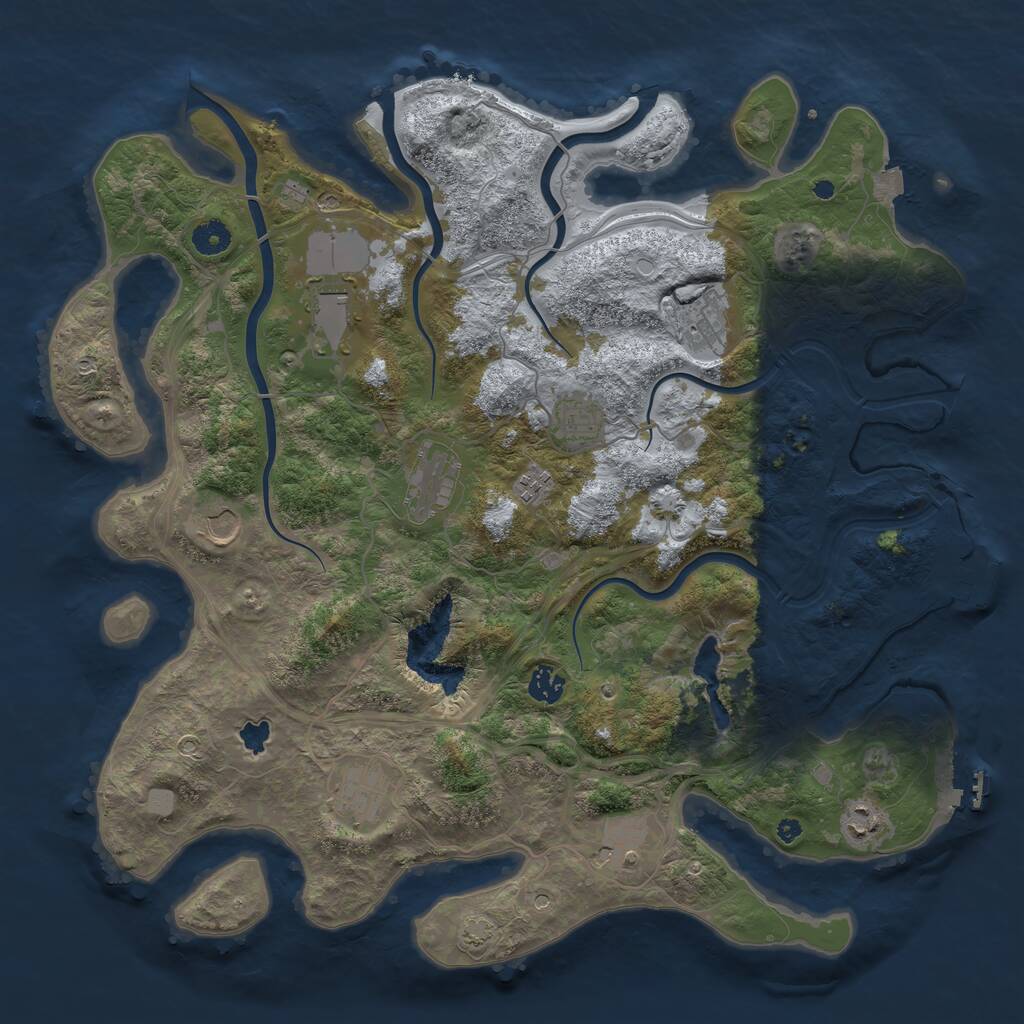 Rust Map: Procedural Map, Size: 4250, Seed: 435846099, 15 Monuments