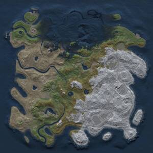 Thumbnail Rust Map: Procedural Map, Size: 4500, Seed: 76543678, 16 Monuments