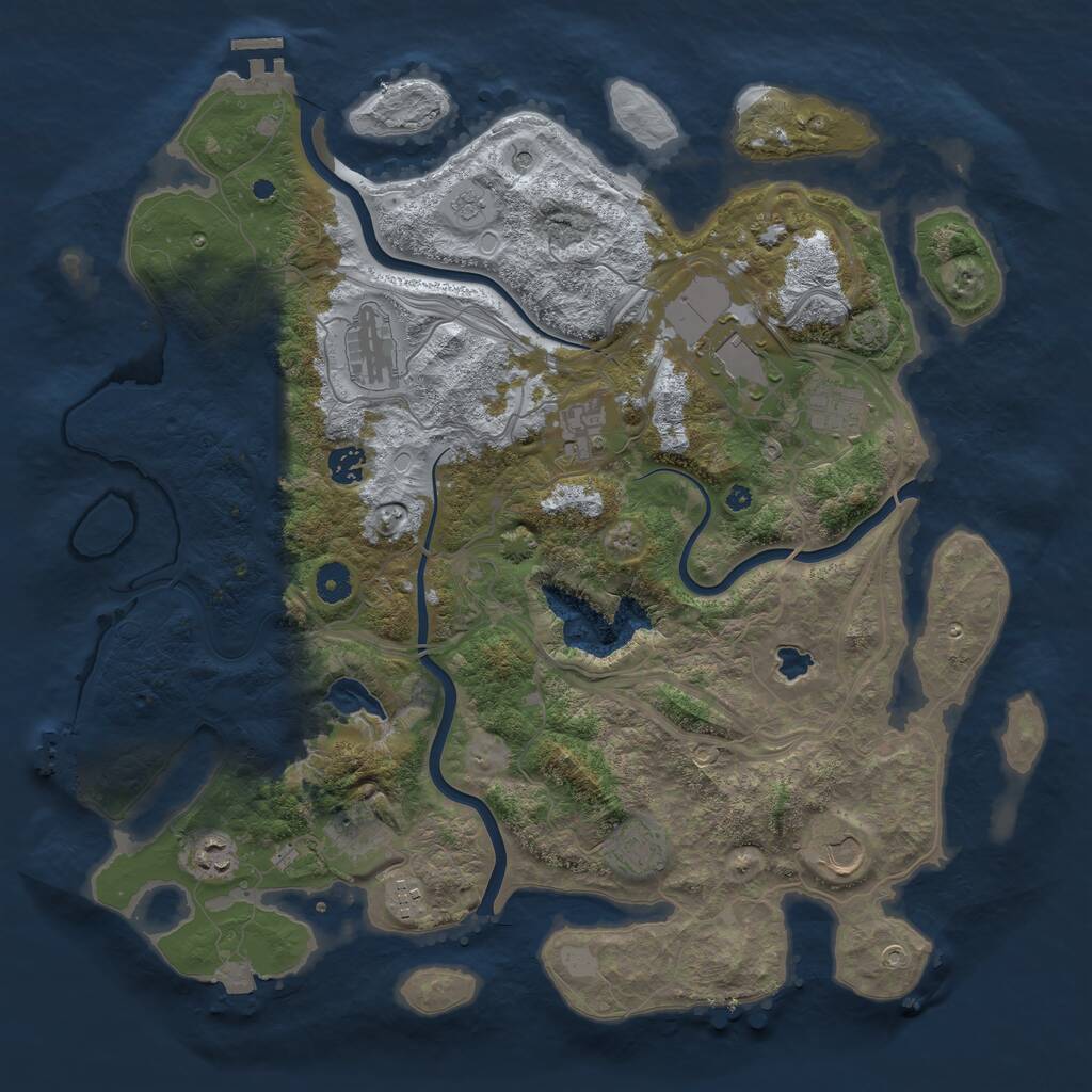 Rust Map: Procedural Map, Size: 4250, Seed: 1578512859, 16 Monuments