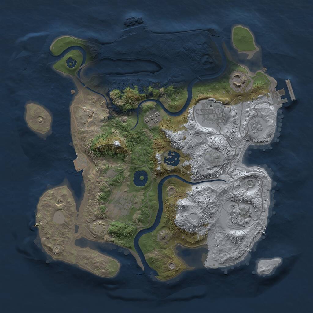 Rust Map: Procedural Map, Size: 3000, Seed: 828290087, 12 Monuments