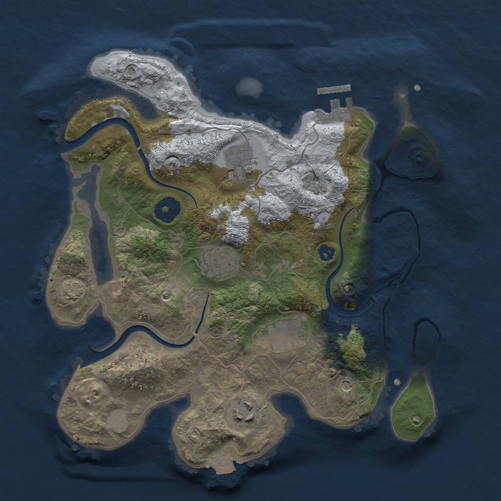 Rust Map: Procedural Map, Size: 3000, Seed: 941739437, 8 Monuments