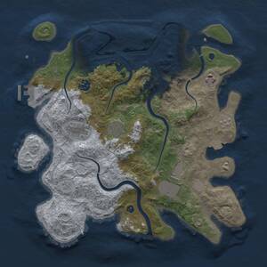 Thumbnail Rust Map: Procedural Map, Size: 3500, Seed: 64634206, 11 Monuments