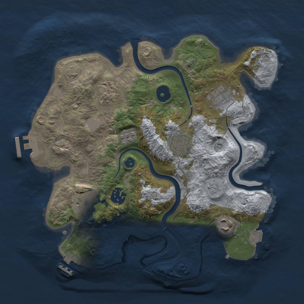 Rust Map: Procedural Map, Size: 3000, Seed: 1890885002, 13 Monuments