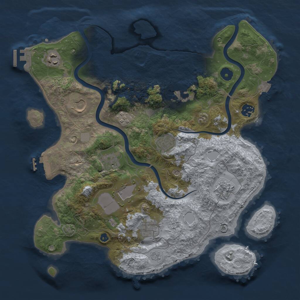 Rust Map: Procedural Map, Size: 3600, Seed: 242188711, 16 Monuments