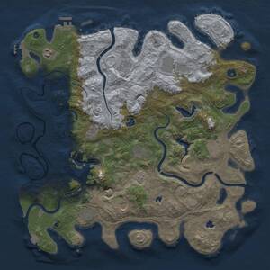 Thumbnail Rust Map: Procedural Map, Size: 4500, Seed: 2036936118, 17 Monuments