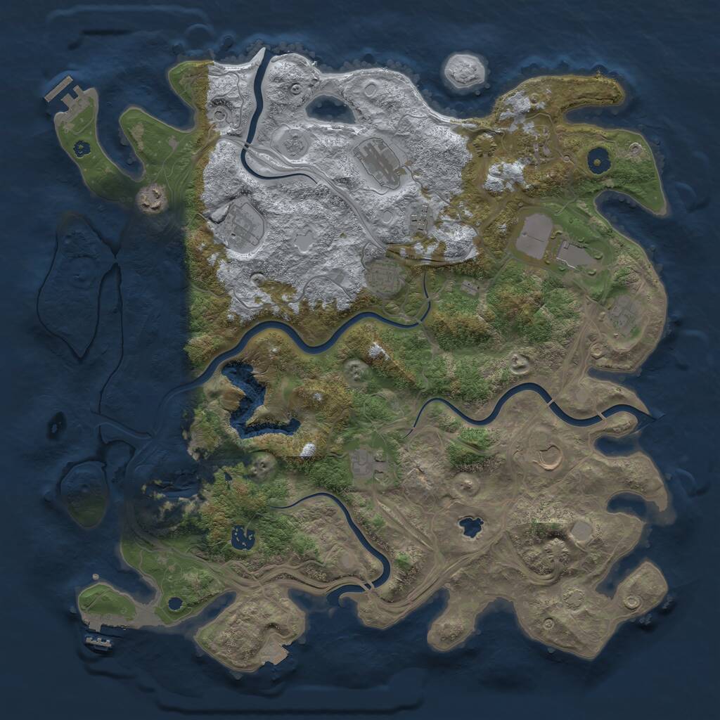 Rust Map: Procedural Map, Size: 4350, Seed: 43416031, 17 Monuments