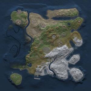 Thumbnail Rust Map: Procedural Map, Size: 3000, Seed: 869888574, 11 Monuments
