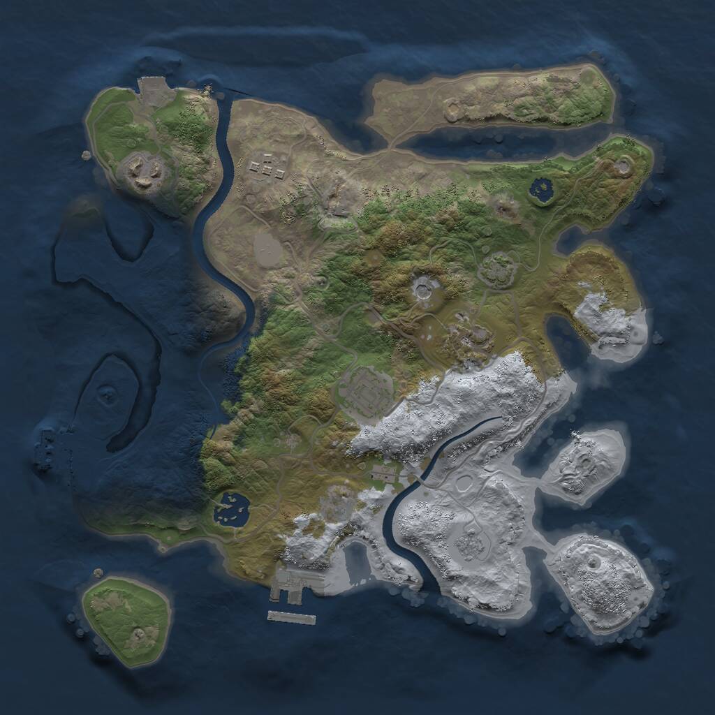 Rust Map: Procedural Map, Size: 3000, Seed: 869888574, 11 Monuments