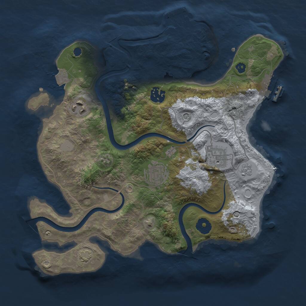 Rust Map: Procedural Map, Size: 3000, Seed: 1706861674, 10 Monuments
