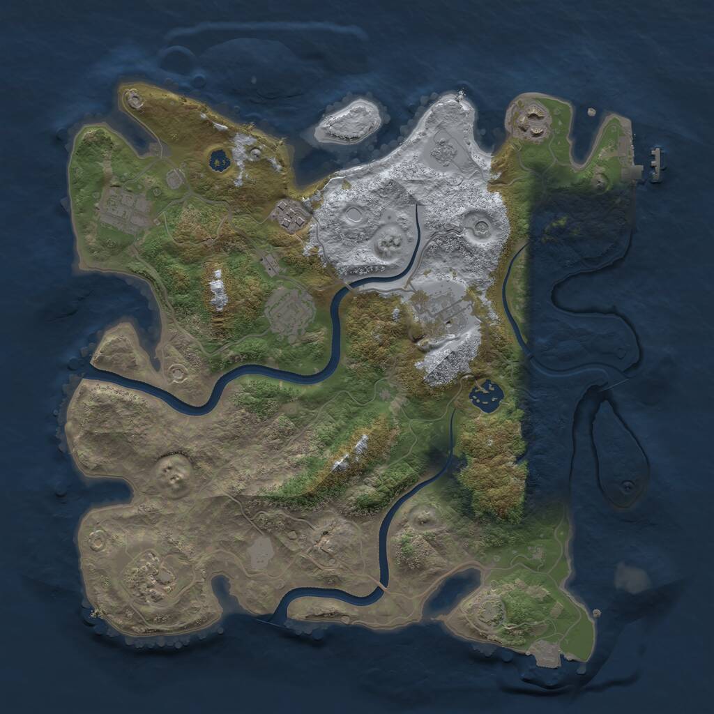 Rust Map: Procedural Map, Size: 3420, Seed: 20010925, 12 Monuments