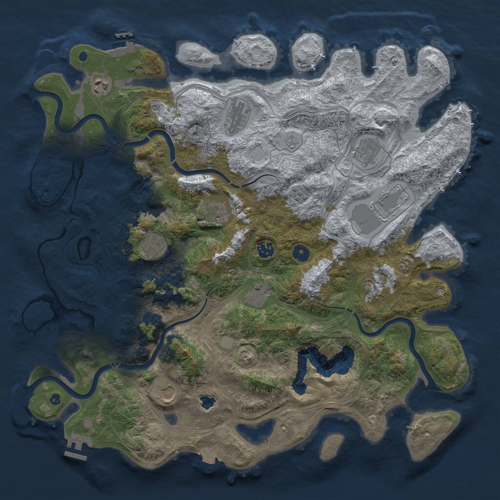 Rust Map: Procedural Map, Size: 4500, Seed: 270802292, 17 Monuments