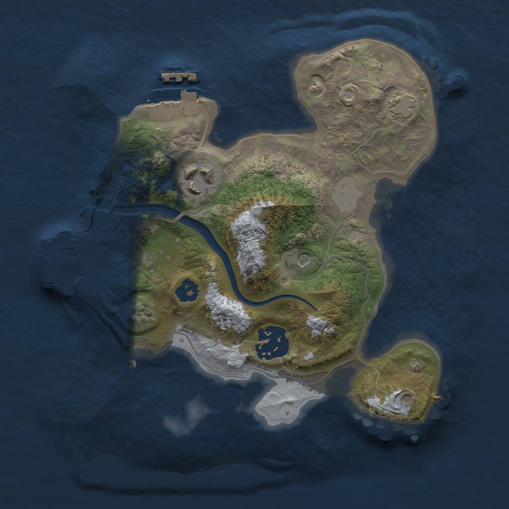 Rust Map: Procedural Map, Size: 2250, Seed: 1154072, 7 Monuments